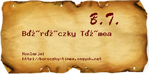 Böröczky Tímea névjegykártya