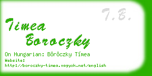 timea boroczky business card